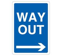 V Safety Way Out - Arrow Right 210 x 297 mm (A4) - 3mm Aluminium Composite Safety Sign