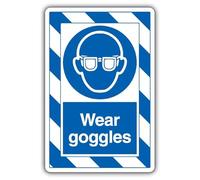 V Safety Wear Goggles - ExtraViz 250 x 350 mm - Self Adhesive Vinyl Safety Sign
