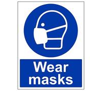 V Safety Wear Masks 200 x 300 mm - Glow In The Dark 1mm Rigid Plastic Safety Sign