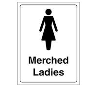 V Safety Welsh/English - Ladies Toilet 200 x 300 mm - Self Adhesive Plastic Free Paper Safety Sign