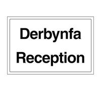 V Safety Welsh/English - Reception 300 x 200 mm - 1mm 100% Recycled Rigid Plastic Safety Sign