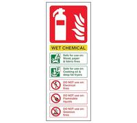 V Safety Wet Chemical Fire Extinguisher 100 x 280 mm - 2mm Rigid Plastic Safety Sign