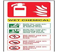 V Safety Wet Chemical Id Fire Extinguisher Sign - 100mm x 280mm - 1mm Rigid Plastic