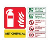 V Safety Wet Chemical Id Fire Extinguisher Sign - 200mm x 150mm - Self Adhesive Vinyl