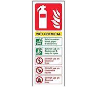 V Safety Wet Chemical Id Fire Extinguisher Sign - 75mm x 200mm - 1mm Rigid Plastic