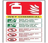 V Safety Wet Chemical Id Fire Extinguisher Sign - 75mm x 200mm - Self Adhesive Vinyl