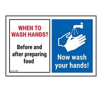 V Safety When To Wash Hands? Be.Preparing Now Wash Hands! - 150mm x 100mm - Self Adhesive Vinyl