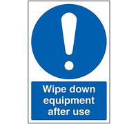 V Safety Wipe Down Equipment After Use - 200mm x 300mm - 1mm Rigid Plastic