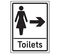 V Safety Womens Toilets Arrow Right - 200mm x 300mm - 1mm Rigid Plastic