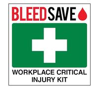 V Safety Workplace Critical Injury Kit - Square 300 x 300 mm - Self Adhesive Vinyl
