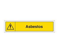 V Safety WRAP - Asbestos Recycling - Slim Landscape 250 x 60 mm - 1mm Rigid Plastic Safety Sign