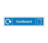 V Safety WRAP - Cardboard Recycling - Slim Landscape 250 x 60 mm - 1mm Rigid Plastic Safety Sign