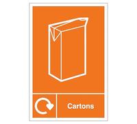 V Safety WRAP - Cartons Recycling 210 x 297 mm (A4) - 1mm Rigid Plastic Safety Sign