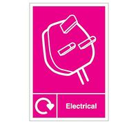 V Safety WRAP - Electrical Recycling 200 x 300mm - 2mm Rigid Plastic Safety Sign