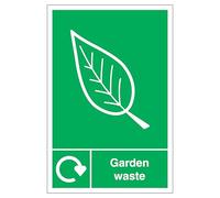 V Safety WRAP - Garden Waste Recycling 200 x 300mm - 1mm Rigid Plastic Safety Sign