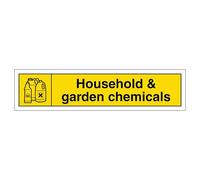 V Safety WRAP - Household And Garden Chemicals Recycling - Slim Landscape 250 x 60 mm - 2mm Rigid Plastic Safety Sign