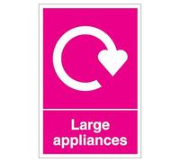 V Safety WRAP - Large Appliances Recycling 200 x 300mm - 1mm Rigid Plastic Safety Sign
