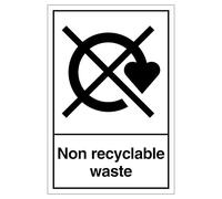 V Safety WRAP - Non Recyclable Waste 200 x 300mm - 2mm Rigid Plastic Safety Sign