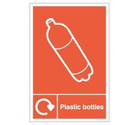 V Safety WRAP - Plastic Bottles Recycling 200 x 300mm - 1mm Rigid Plastic Safety Sign