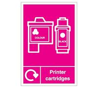 V Safety WRAP - Printer Cartridges Recycling 200 x 300mm - 1mm Rigid Plastic Safety Sign