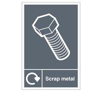 V Safety WRAP - Scrap Metal Recycling 210 x 297 mm (A4) - 1mm Rigid Plastic Safety Sign
