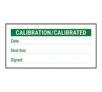 V Safety Write - On - Calibration/Calibrated Sticker - Green - 51x25mm (Roll of 250)