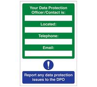 V Safety Your Data Protection Officer/Contact is Sign - 200 x 300mm - 1mm Rigid Plastic