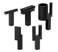 V-SEK 1 inch Blacksmith Anvil Hardy Hole Tools Set Blacksmithing Forge Forging Tool with Hot Cut, Creasing Stake, Bottom Fuller, Turning Bending Scrolling Twisting Kit (5PCS)