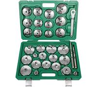 V-SEK 31 Pcs Oil Filter Socket Set, Oil Filter Cap Wrench Set, Oil Filter Cup Removal Tool 1/2" Drive Stainless Steel 27mm 32mm 36mm 64mm-101mm