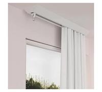 V-Shape Ceiling Mount Curtain Track Set, Extra Thin Silent Room Divider Rod for Windows & Balconies, Top Seamless Install, White, 1m/3.3ft - Perfect for Home & Office Privacy