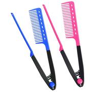 V-Shape Hot Comb for Wigs, Flat Iron Straightening Comb 2 Pack Pink Blue