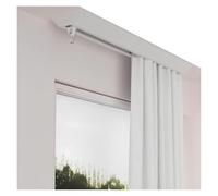V-Shaped Ceiling Curtain Track No-Bracket Curtains Rod Aluminium Curtain Rail for Inward Opening Windows, Silent Glider Rollers, Invisible Mounting Curtains Pole for RV(White,4.9ft/150cm)