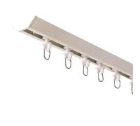 V Shaped Curtain Track Ceiling Rail 13ft 4m Easy Install Curtain Rod System with Roll Hooks Straight Curtain Track Set for Home Décor (White)