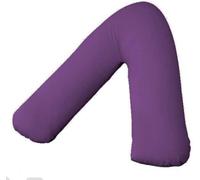 V Shaped Pillow Cases Covers Large V Neck Pillow Covers for Adults Soft Polycotton Plain Dye Orthopedic Support Pillowcase Pair Back & Neck Comfort 75x35cm (1, Purple)