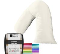 V Shaped Pillow With Pillowcase - Orthopedic, Nursing, Maternity Neck Support V Pillow For Neck, Back & Shoulder - Extra Hollowfiber Filling & Machine Washable (Cream, V Pillow With Case)