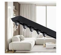 V-Shaped Room Divider Ceiling Track for Curtains, Ultra Thin Curtain Rails 70-630cm, Shower Pole With Silent Rollers, Sliding Curtain Rod for Privacy(Black,280cm/9.2ft(2 * 140cm))