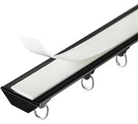 V Shaped Self Adhesive Ceiling Curtain Track for Studio Hospital Apartment 37FT 11. Thin Divider Rod with Clips & Pulleys Ideal for Space Management