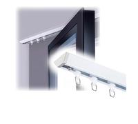 V Shaped Silent Ceiling Curtain Track Heavy Duty Single Rail for & Bathrooms Adjustable 180cm (2 x 90cm) White Premium Curtain Rod Solution