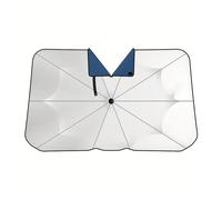 V-shaped Split Car Sunshade Thickened Titanium Silver Opaque Sunshade Summer Front Windshield Sunscreen Curtain Car Sunshades(Silver)