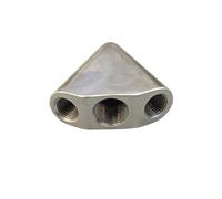 V-Shaped Stainless Steel Three Hole Nozzle Double Meg Sewer Dredging Driver 6000psi(60Millimetre)
