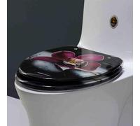 V-Shaped Transparent Resin Toilet Seat, Sparkly Glitter with 3D Effects Slow Close Smooth Surface No Exposed Screws Easy Install(H Style)