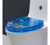 V-Shaped Transparent Resin Toilet Seat, Sparkly Glitter with 3D Effects Slow Close Smooth Surface No Exposed Screws Easy Install(F Style)