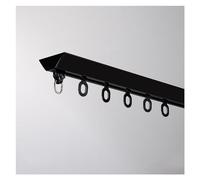 V Shaped Ultra Thin Curtain Track System Aluminum Ceiling Mounted Curtain Rod for Straight and Sliding 200cm Black Perfect for Home Decor and Space Optimization