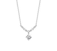 V-shaped zircon inlaid pendant collarbone chain, titanium steel light luxury single diamond necklace, gentle and exquisite accessories, suitable for workplace women, dating, and light formal wear