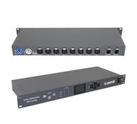 V-Show Artnet DMX Controller 3 PIN DMX Splitter XLR Input and output, 4096 DMX Channel 8 Port Signal Amplifier for Stage Lighting Shows