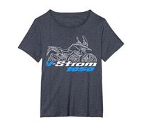 V-Strom 1050 2020-2024 for ADV Riders, Motorcycle T-Shirt, Women's Plus, Heather Blue, 1X