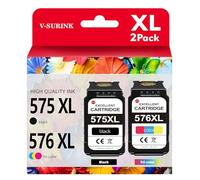 V-Surink PG-575XL CL-576XL Printer Cartridges,PG-575XL CL-576XL Ink Cartridges Replacement for 575 576 Ink Cartridges for PIXMA TS3550i TS3551i TS3750i TR4750i TR4751i Printter (1 Black, 1 Colour)