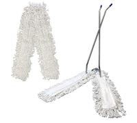 V Sweeper Kit, Complete Industrial Dust Mop with 100cm Hard Floor Sweeper Heads and a Sturdy Scissor Mop Metal Frame, Easily Attracts Dust and Dirt for Large Surface Cleaning