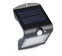 V-TAC 1.5W LED Wall Light with Solar Panel and Sensor Black