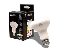 V-TAC 11W R80 LED Bulbs with Bayonet Cap | Warm White 3000K | E27 Standard Holder | Non Dimmable & Energy-Saving | 75W Equivalent | Thermoplastic Body | Screw Bulb | Frosted Bulb | Pack of 10